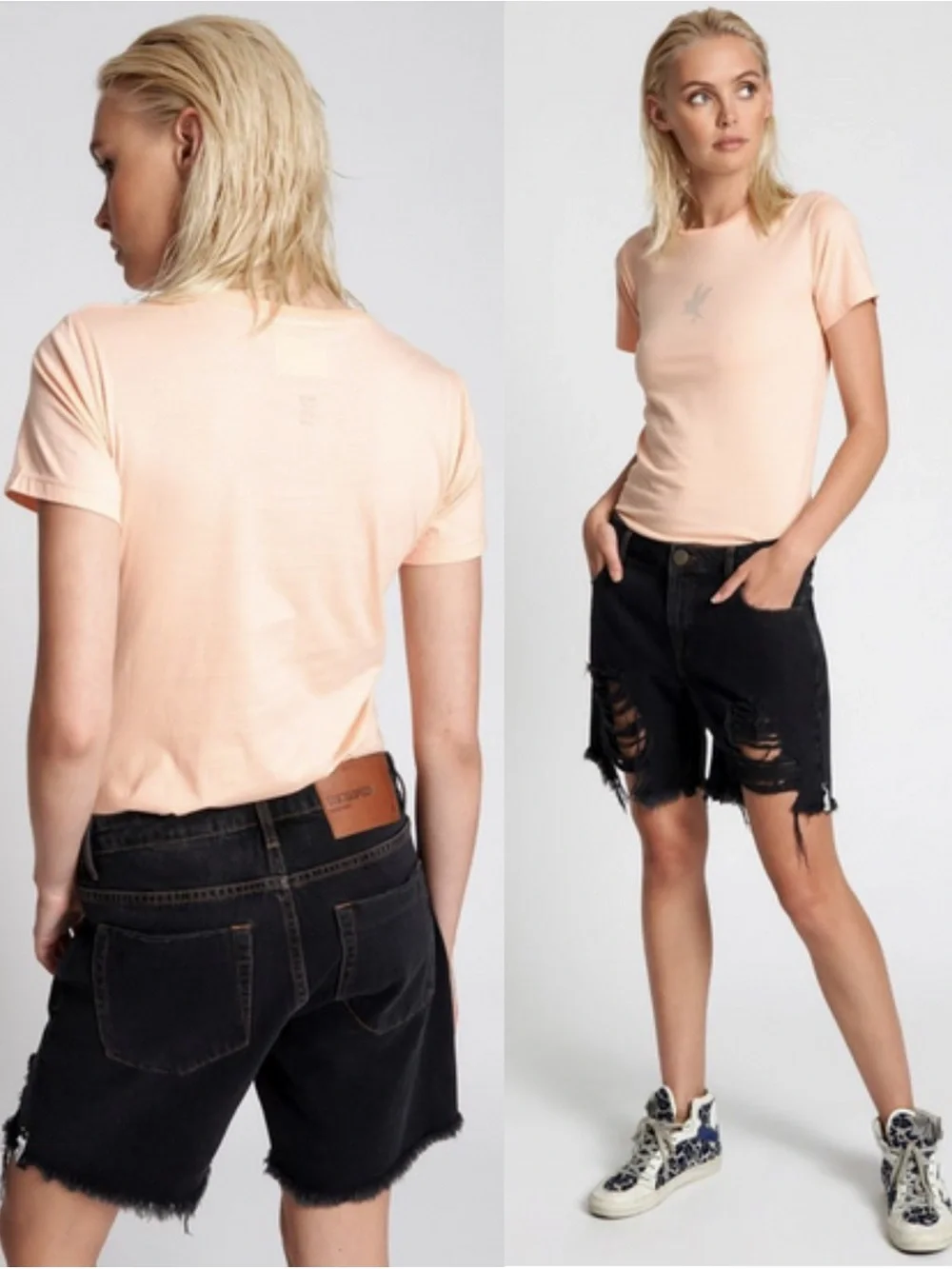 FREE PEOPLE ONE TEASPOON Low Rise Long Length Festival Boyfriend Denim Shorts 24